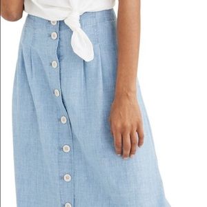 Madewell Chambray Midi Skirt